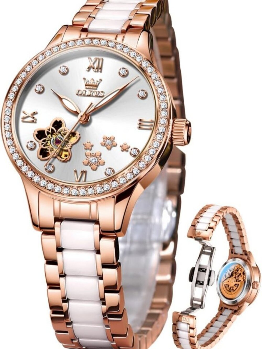 Luxury Automatic Women's Dress Watch - Self-Winding Elegant Timepiece for Ladies